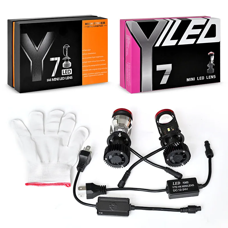 

Car LED Headlight H4 Projector Y7D Y8 Y6D LED Lamp 12V 24V Bi Beam Lens Motorcycle Headlight Car Accessories