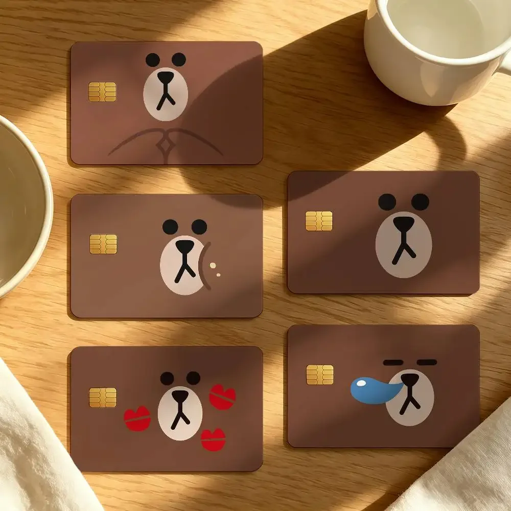 Cute Bear B-Brown-ES Ideal gift wrapping option credit card cover stickers original design card stickers