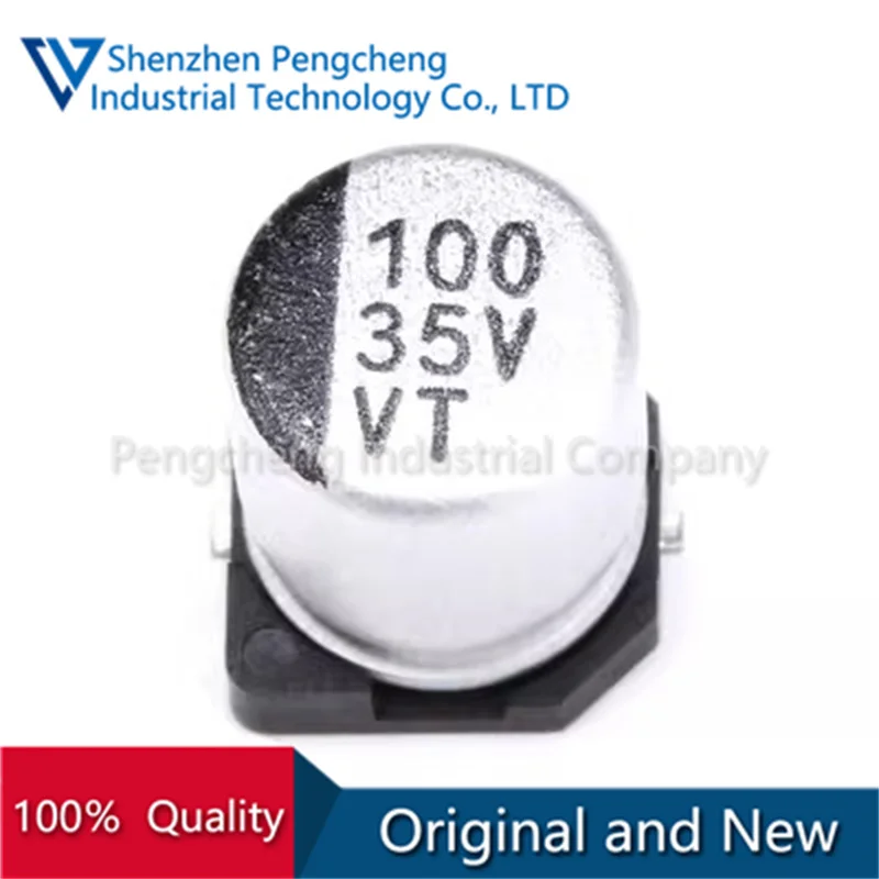 20PCS 35V 100UF 100UF 35V 35 V 100 UF 6.3*7.7MM SMD Aluminum electrolytic capacitors  100％ Original and New