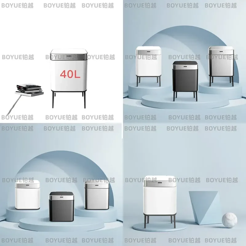 Smart Stainless Steel Trash Can 40L Automatic Sensor Waste Bin with Lid for Home Kitchen Office Commercial Indoor Use