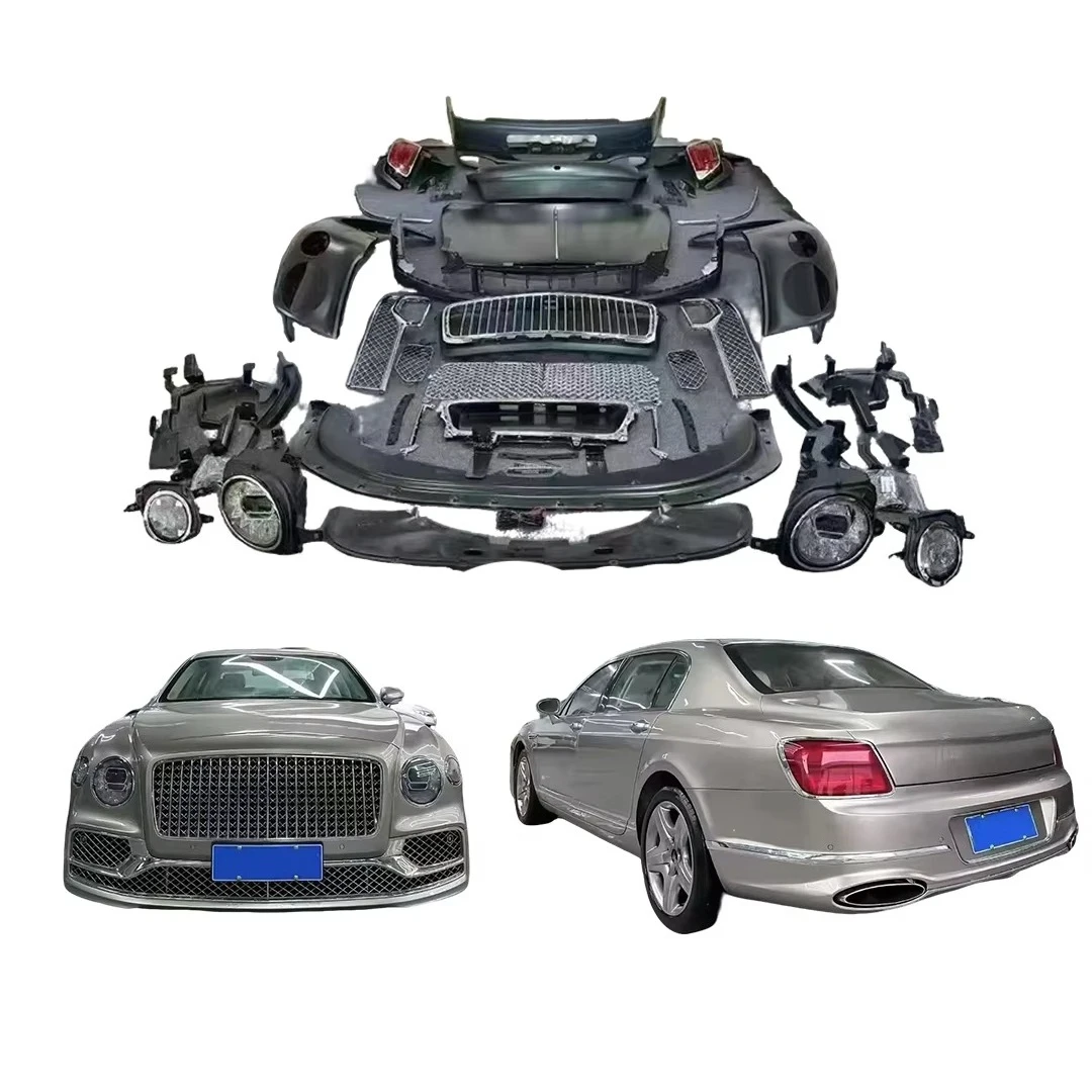 Old to New Body Kit for Bentley Flying Spur 2005-2018 Upgrade 2024 Car Bumper Rear Trunk Lid Front Fender Grill Led Headlight