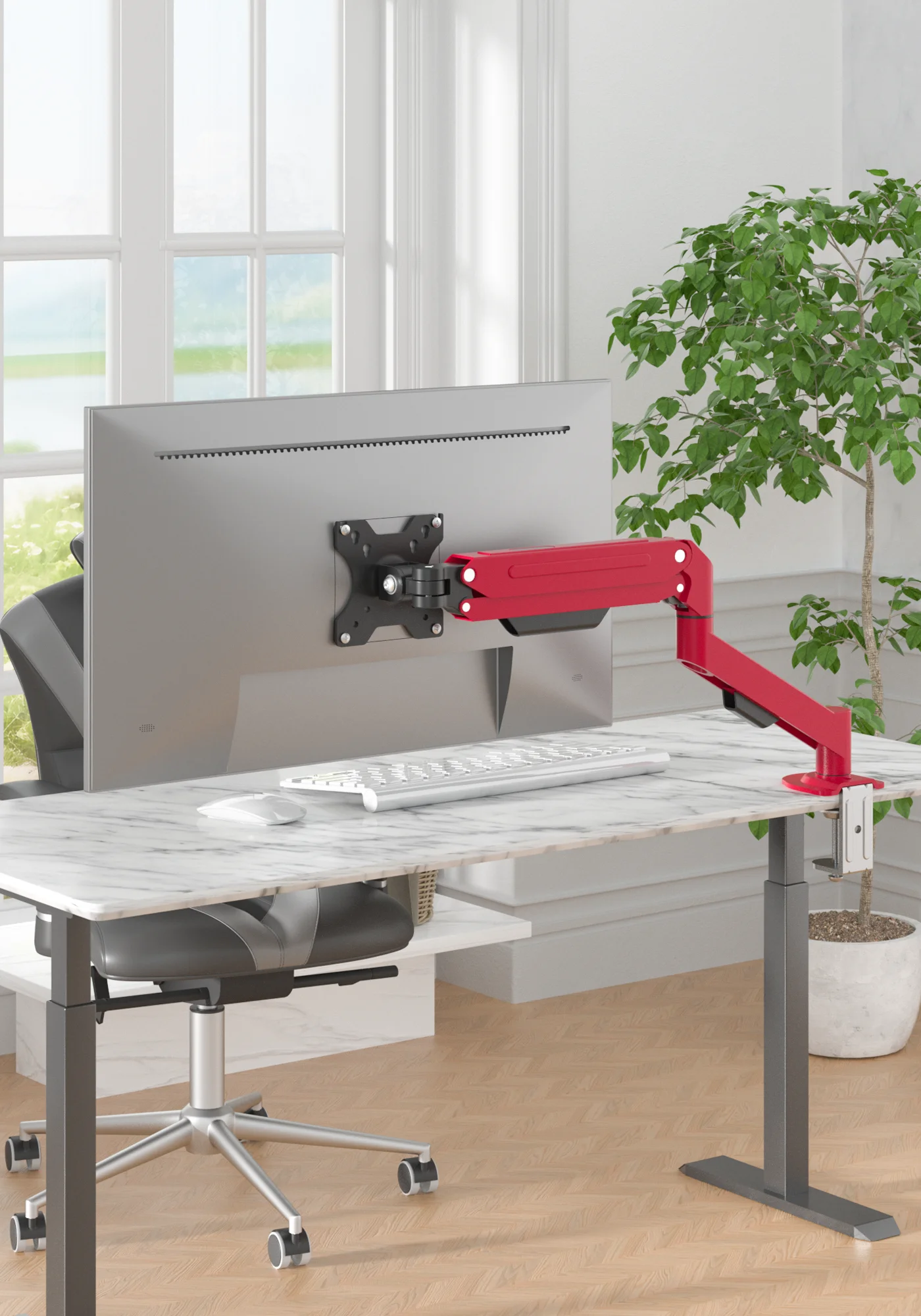 HILLPORT Desktop Monitor Arm Holder, Gas Spring, Full Motion Mount, Soport TV Mount Stand, PC Support A1, 14 