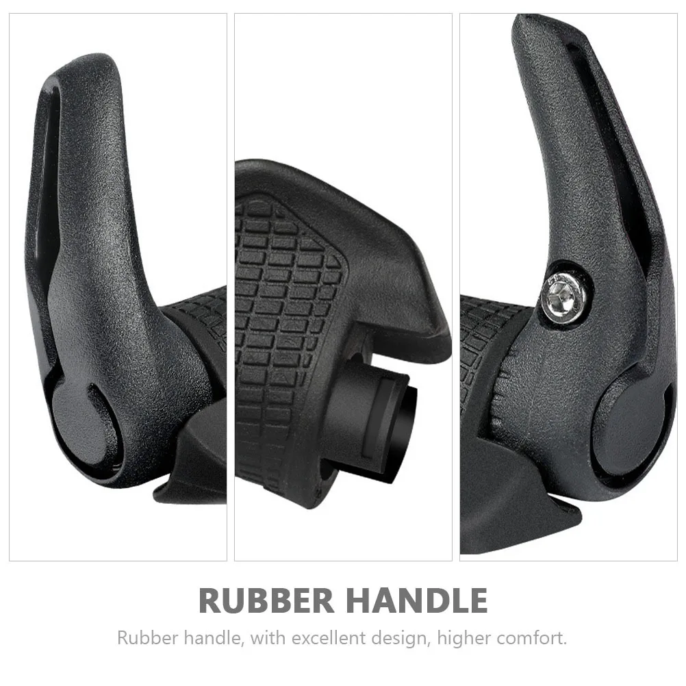 

1Pair Rubber Bike Handlebar Grips Anti Skid Shaking Absorption Comfortable Accessory Black Double Bike Handlebar