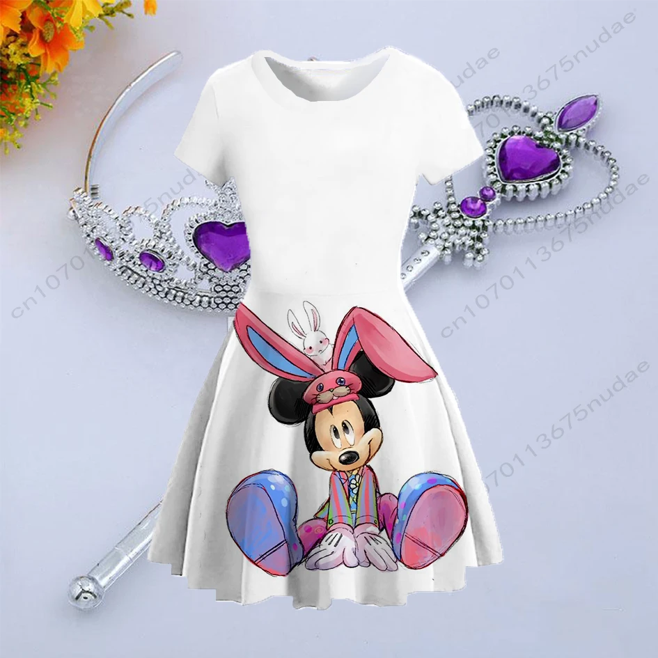 Waist-slimming, high-end skirts, gentle, petite short skirts, cartoon Minnie prints, fairy tale series, children's clothing