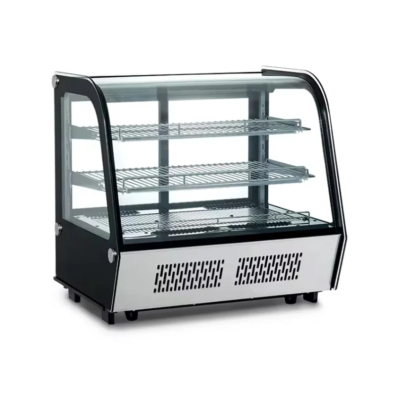 FOODLINE Cake Display Cabinet Curved Glass Refrigerated Showcase For Dessert Shop Attractive Pastry Visual Display Effect