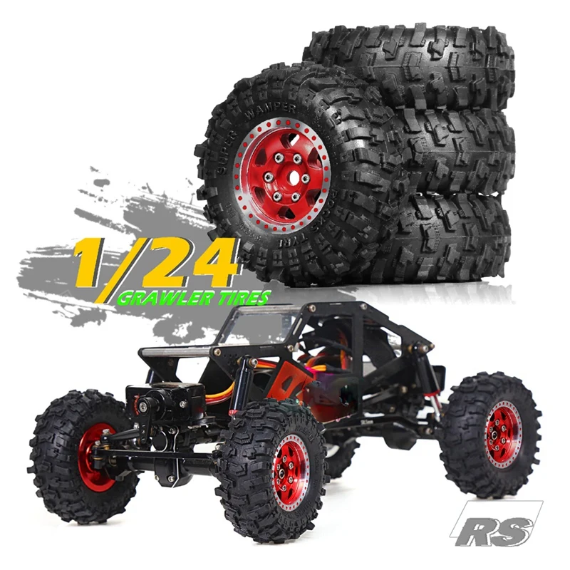 4 stuks 51mm 1.0 inch Metalen Beadlock Wielband Set voor 1/18 1/24 RC Crawler Auto TRX4M SCX24 AX24 FCX24 Upgrade Onderdelen Bruin