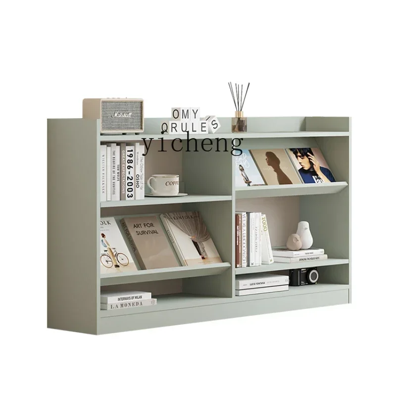 

YY Retro Green Bookcase Magazine Cabinet American Living Room Bookshelf Hallway Sofa Side Cabinet