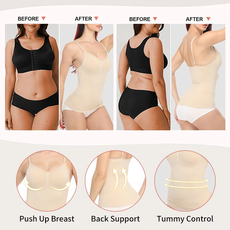 Removable Shaper Underwear Slimming Suspenders Vest Corset Shapewear Shaper Slim Up Lift Bra Tank Top Women Body Shaper