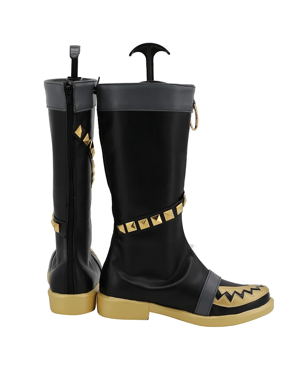 Halloween Portgas D. ZanCosplay-Bottes en cuir noir sur mesure, chaussures unisexes, n'importe quelle taille