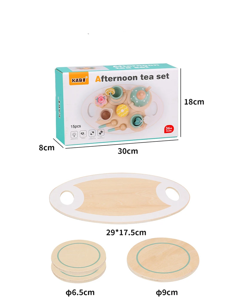 Jouets d'artisanat en bois pour enfants, Tea Party, Britannique, Ensemble de jeu de simulation de cuisine, Cadeau d'anniversaire pour enfants, Cadeau de cuisine