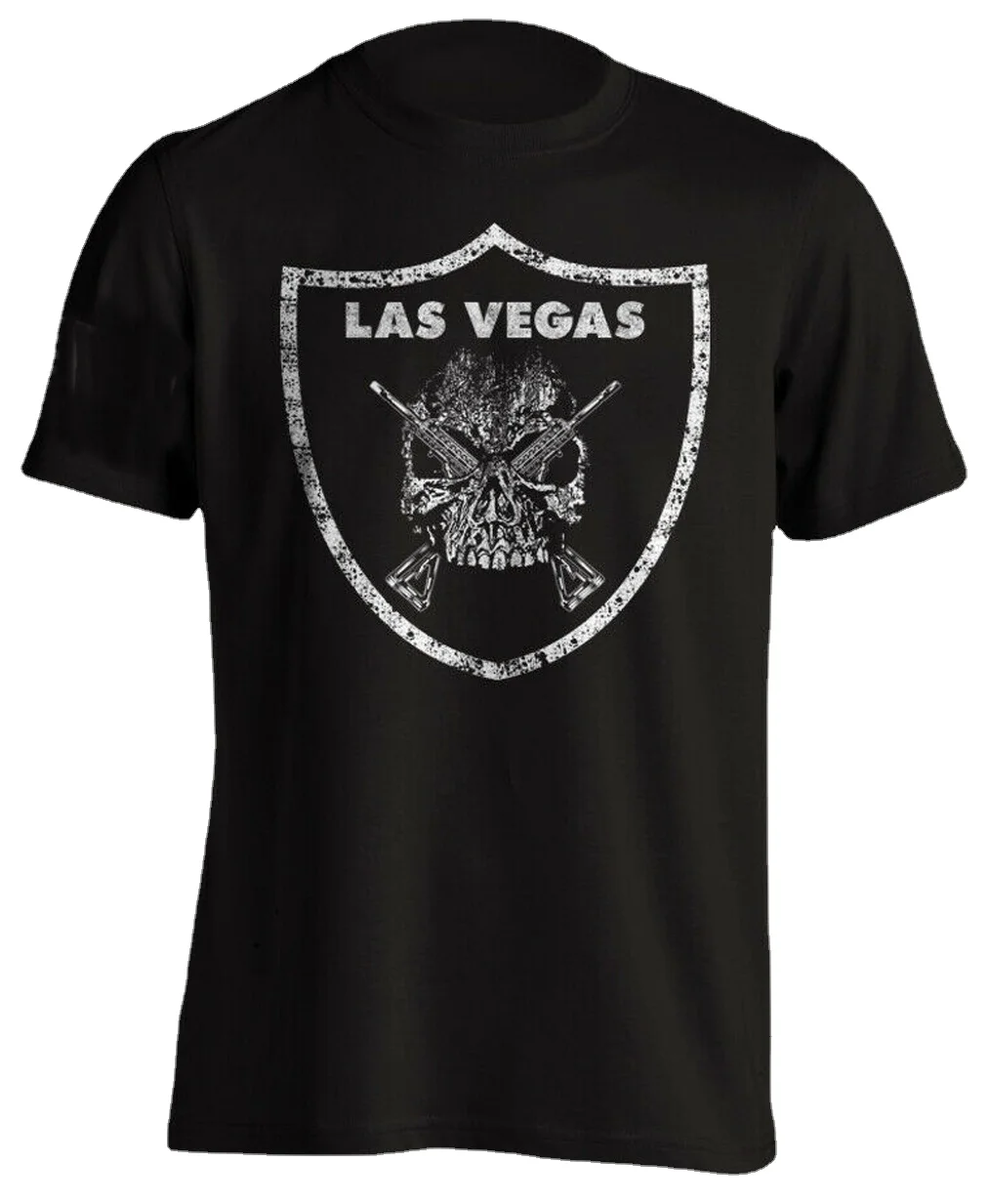 Las Vegas Raiders Military Style Skull Grunge T-Shirt. Summer Cotton Short Sleeve O-Neck Mens T Shirt New S-3XL