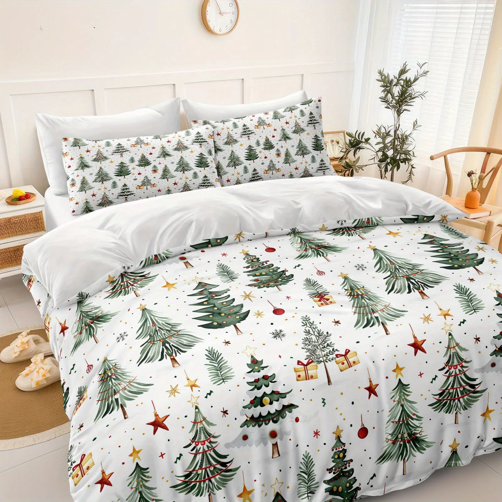 Weihnachtsbaum Bettwäsche Set 3D Gedruckt Bettbezug Set Einzel Twin Doppel Größe Wohnkultur Bettbezug Set Weihnachtsgeschenk für Kinder – Detail 8