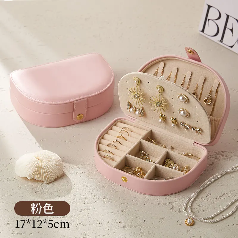Nueva caja de almacenamiento de joyería Retro de alta gama con compartimentos para joyería portátil, collares, pendientes y pendientes de oro