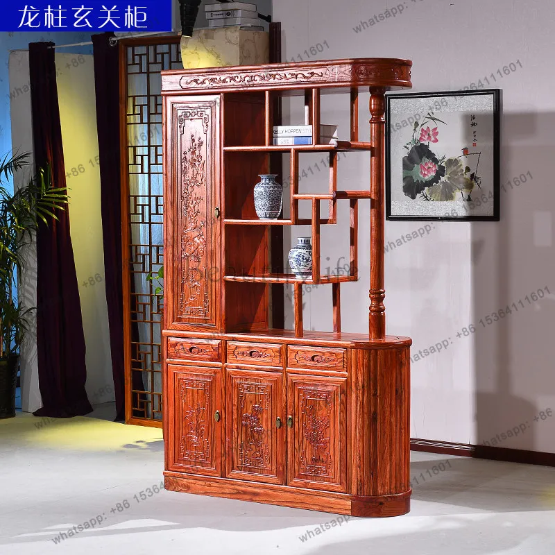 Antique furniture in the Ming and Qing Dynasties, two doors and four carved lucky cabinets