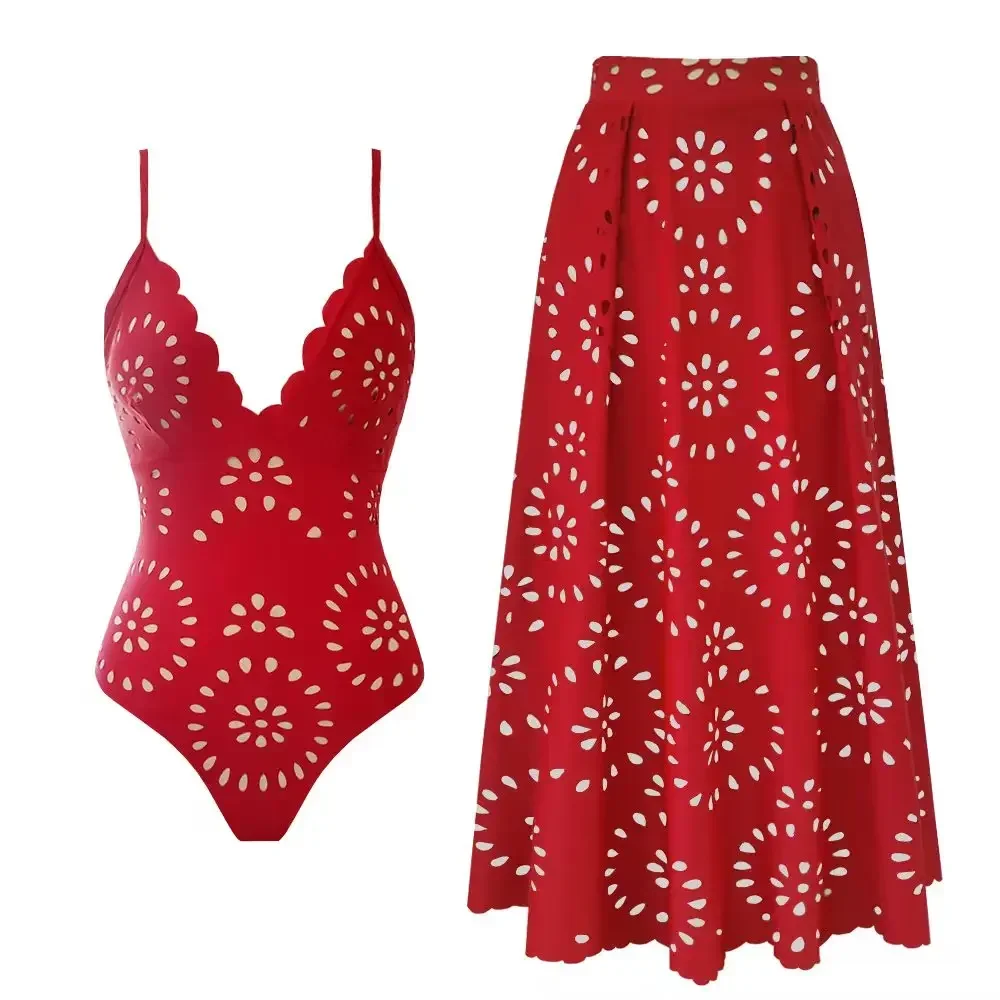

2025 New Sexy Ruffle Bikini Set Printed Brazilian Biquini Women Swimwear Skirt Bathing Suit Girls Summer Beachwear Dress Swim
