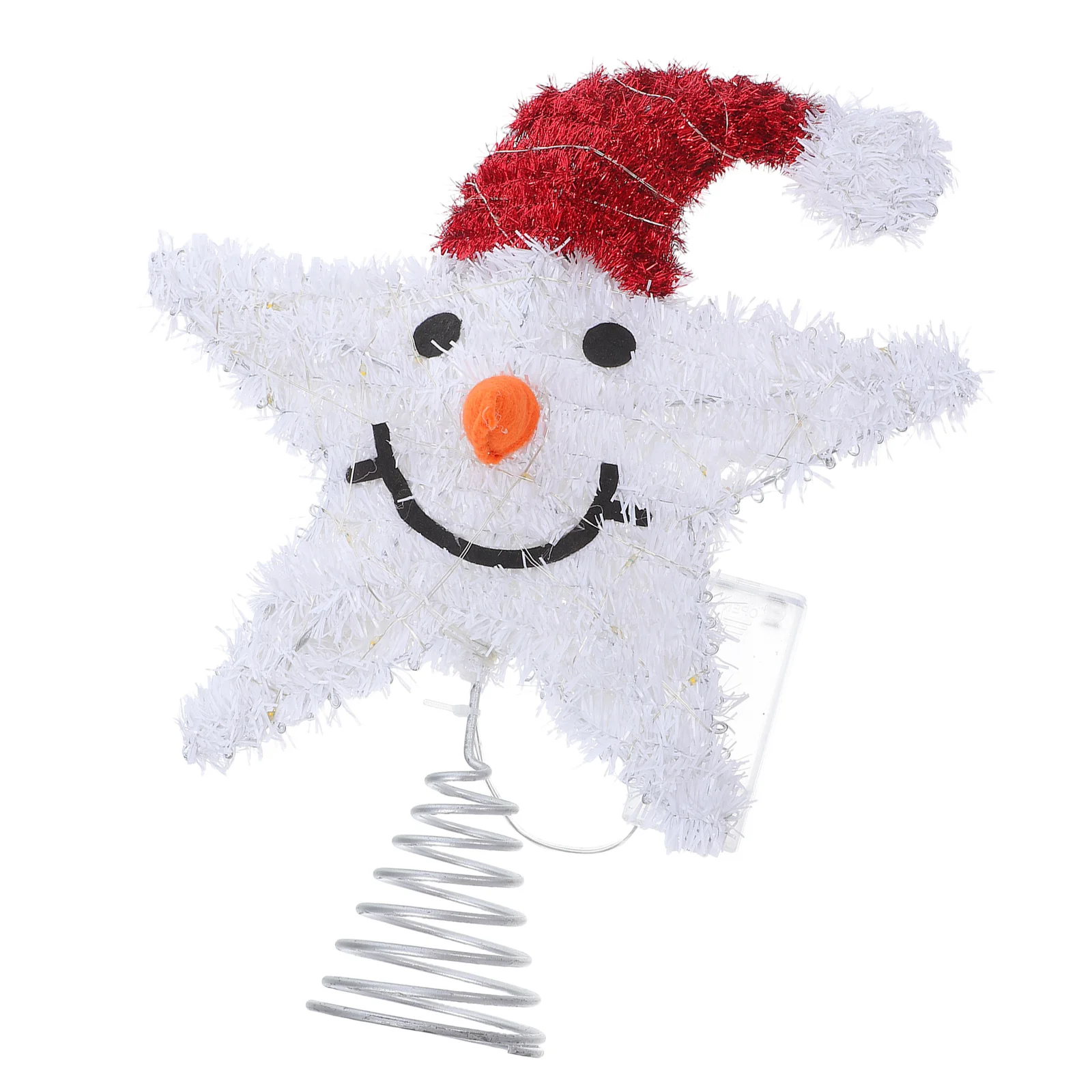 

Snowman Star Tree Topper Glowing Metal Lighted Christmas Tree Decoration Seasonal Celebrations Holiday Parties