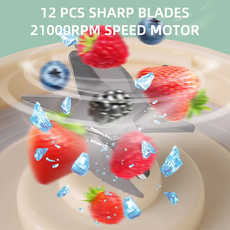 휴대용 500ml 전기 Juicer 무선 스무디 믹서기 1300mAh 과일 믹서 오렌지 압착기 과일 주스 컵