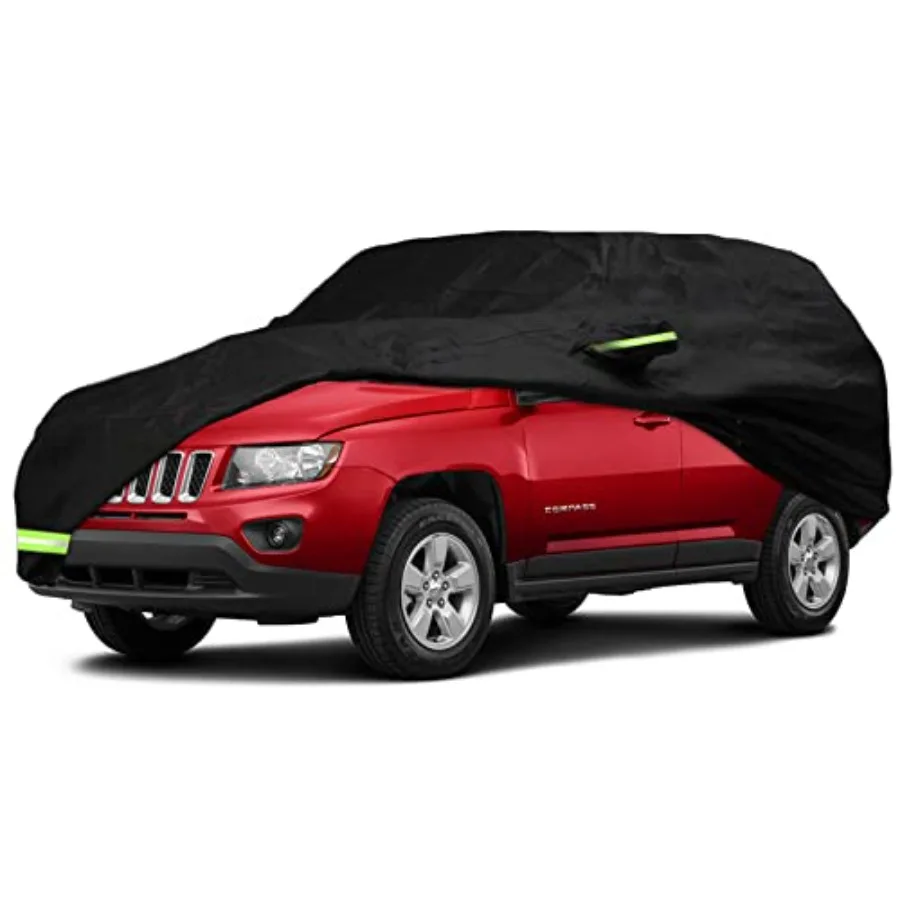 

Waterproof Car Cover for 2007-2026 Car Cover 210T Covers Custom Fit 100% Waterproof Windproof Strap and Single Door Zipper Blac