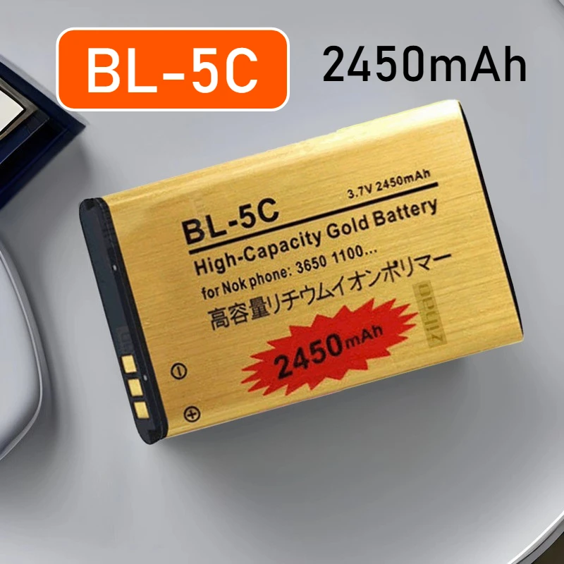 BL-5C BL5C Rechargeable Battery 2450mAh for Nokia 2600 1100 1110 1112 2610 6230 6630 Mobile Phone  Li Ion Batteries