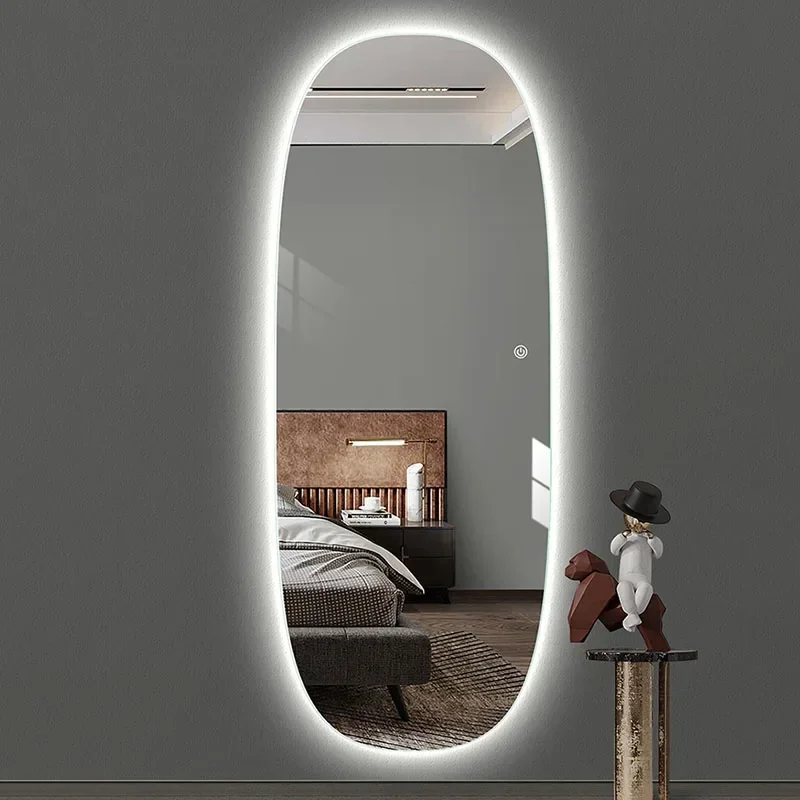 

Toilet Large Led Light Bath Mirrors Full Lenght Bath Mirrors Oval Anti Fog Espejos Led Home Improvement WW50BM