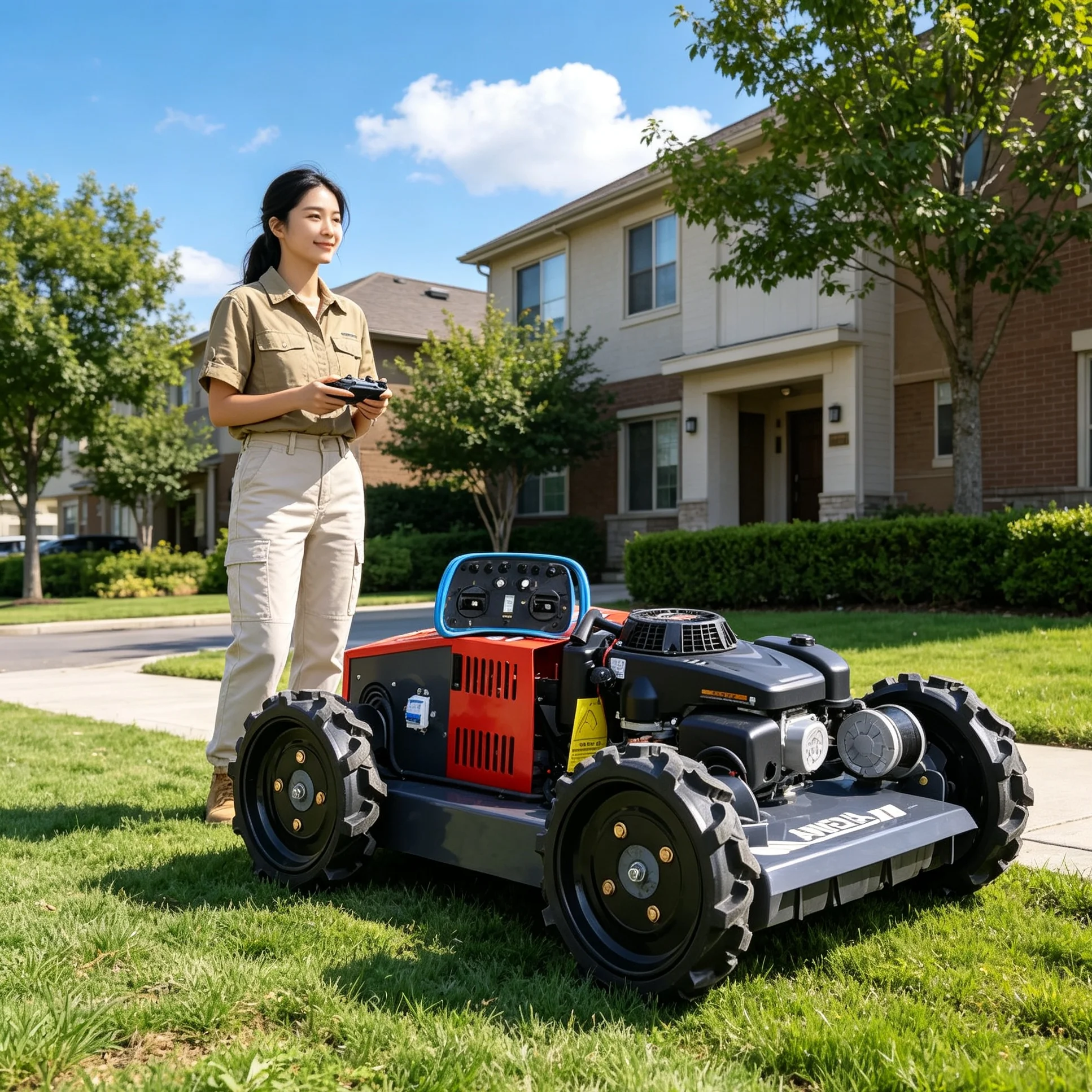 Customized for Lake‑Side Leisure Lawn Care, 500W Wheeled Portable Lawn Mower, Waterproof Motor Housing, Safe Operation Near Humi