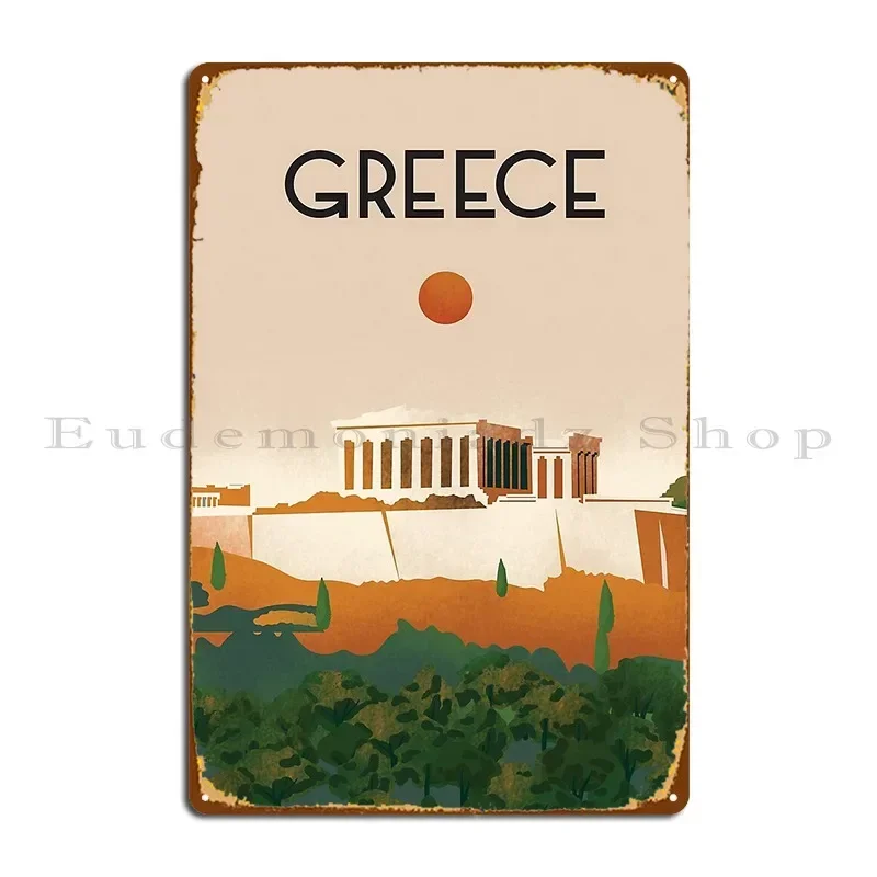 Greece Athens Travel Poster Metal Sign Home Garage Bar Garage Designing Tin Sign Poster