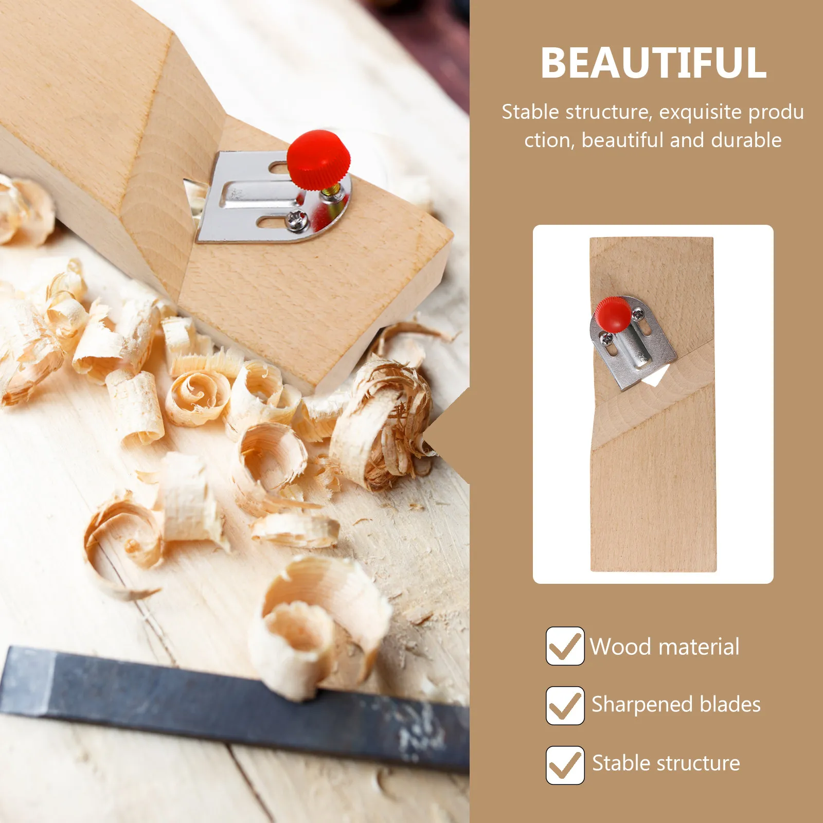 Chamfer Plane Woodworking Hand Planing Tool Small Handheld Manual Trimming Planer for DIY Wood Crafting Corner Wood Chamfer