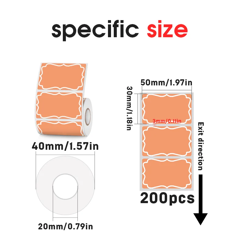 SINMARK 3 Rolls Color Sticker Thermal Label Paper with Patterns Labels Cute Handmade DIY Stickers Use for Thermal Printer