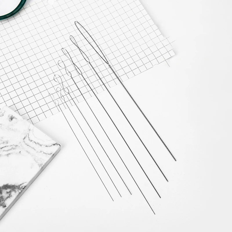 Soft Twisted Wire Needles, Fine Flexible Beading Needle Collapsible Eye Holds Threads for Pearl Knotting and Silk Cord