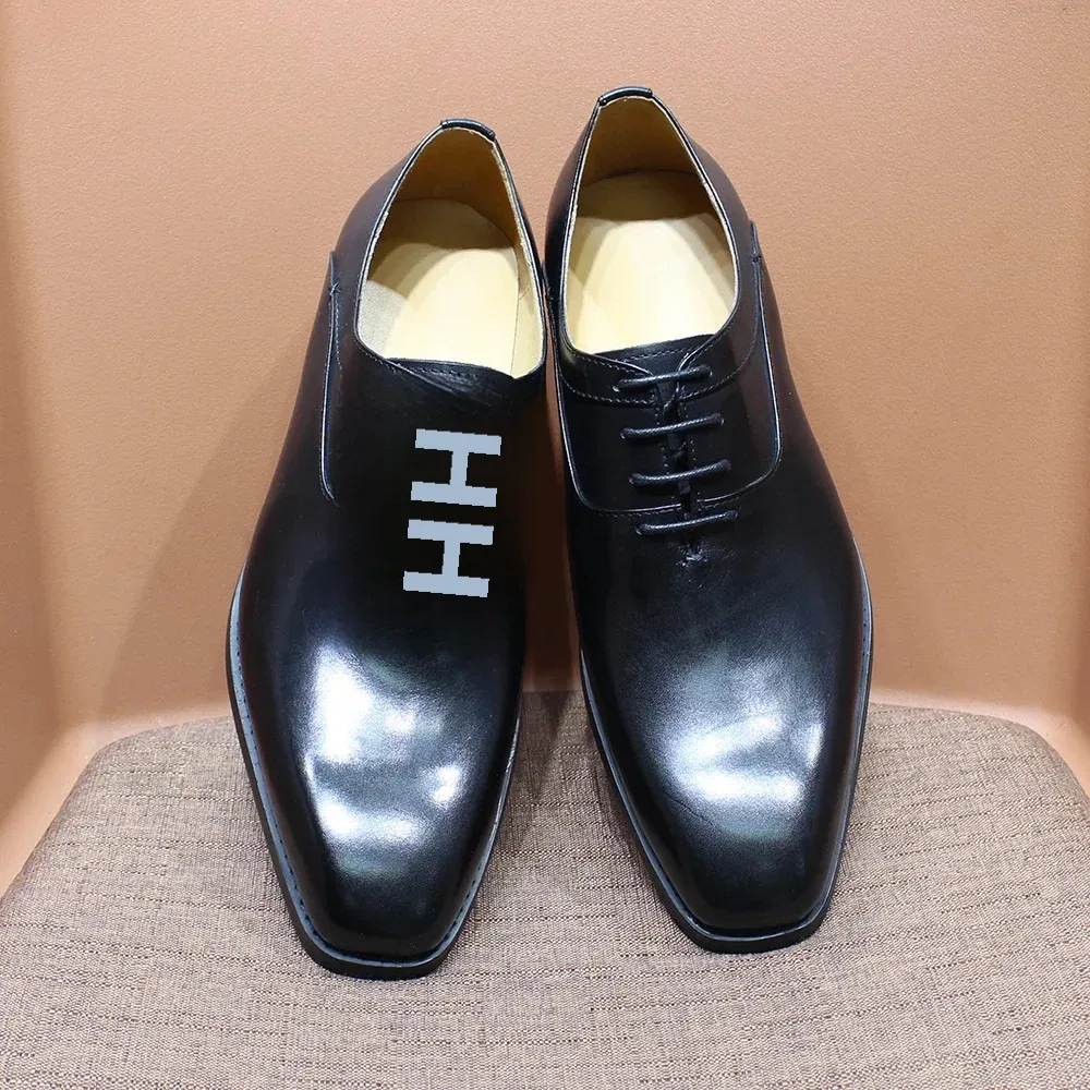 Fashion Men\'s Genuine Leather Oxford Snake Skin Prints Handmade Lace Up Pointed Toe Office Wedding Party Dress Shoes for Men