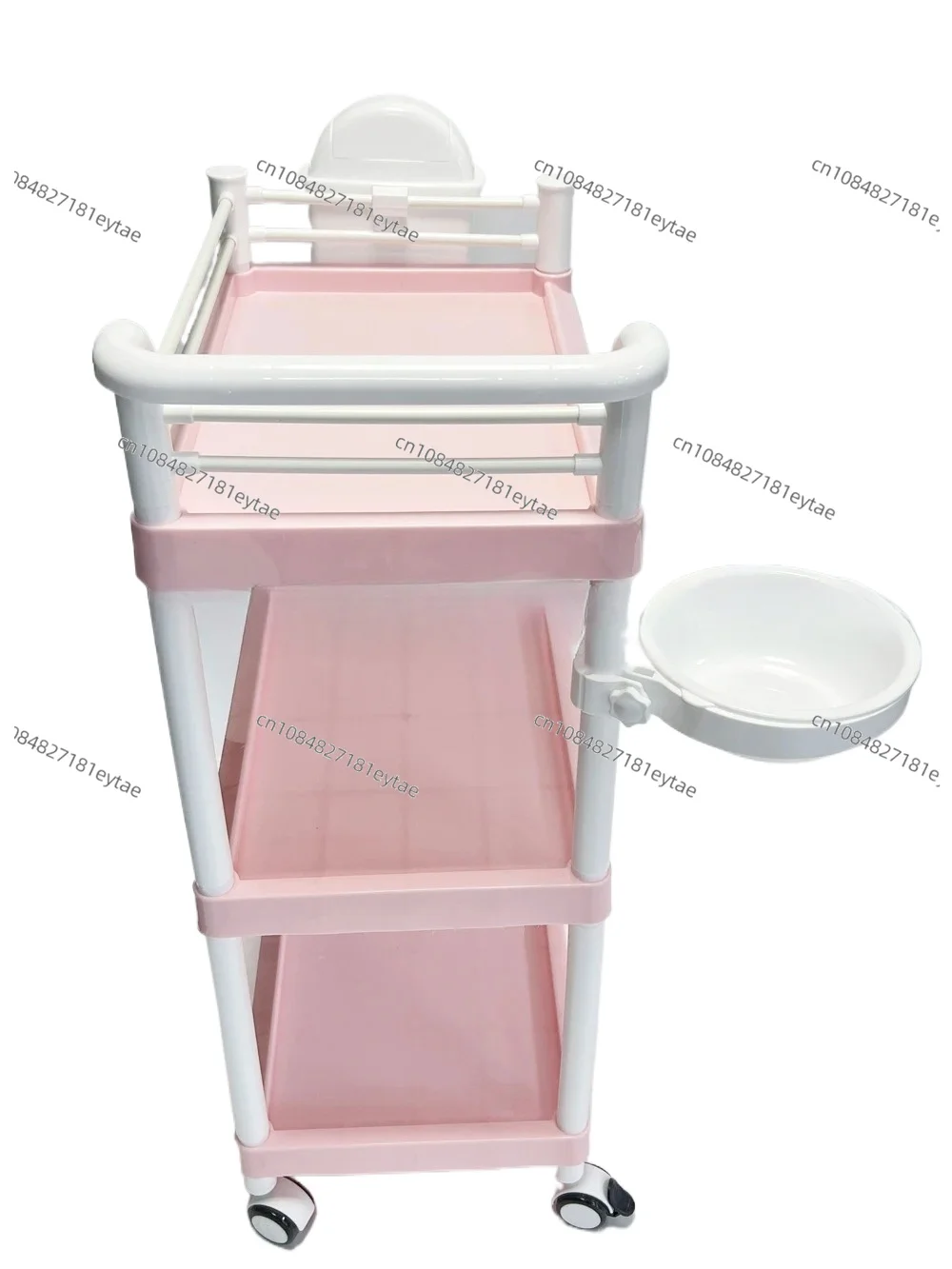 Hot Selling Pink Plastic Beauty Salon Trolley Lash Cart Esthetician Storage Organizer with Drawers