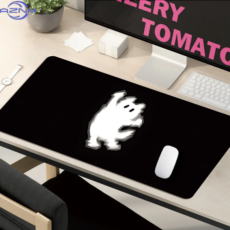 Black And White Cute Cat Design Desktop Anti-Slip Large Size Desk Mat, Suitable for Work And Class, Favorite Multi-Sizes for Gam