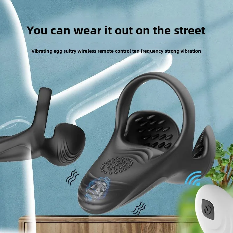 Anillo de bloqueo, anillo sexual invisible para hombres, ropa exterior, masaje de vibración de raíz totalmente automático, sexo eléctrico retardado anti pelado