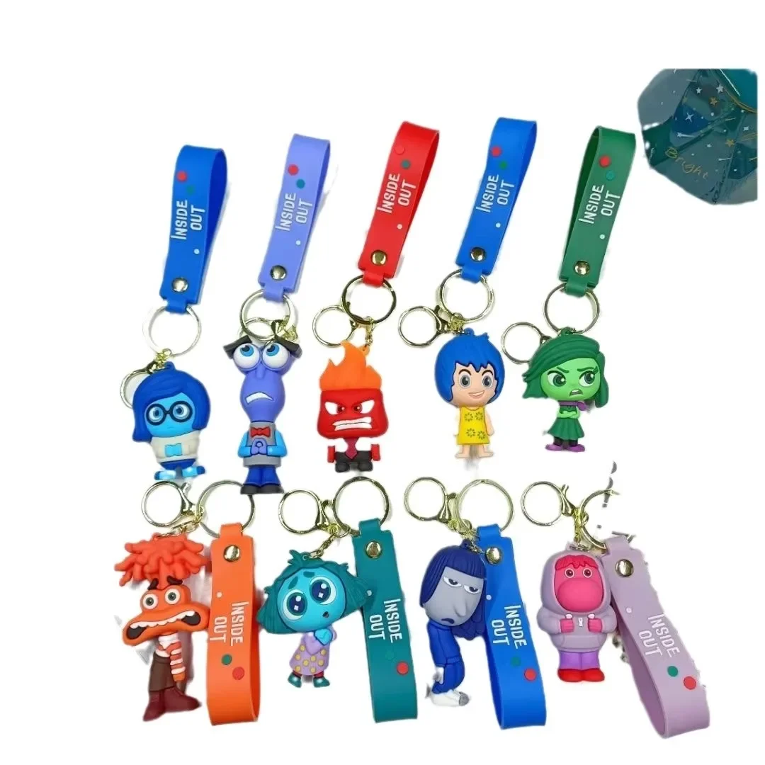 New Cartoon Inside Out Keychain Pendant Personality Creative Soft Glue Doll Cross-Border Sales Small Pendant