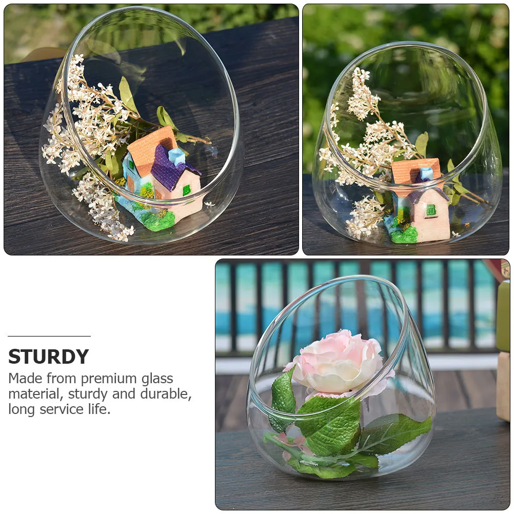 

2Pcs Premium Glass Micro Landscape Bottle Creative Home Decor Smooth Surface Easy Clean Multi-Purpose Storage Pot