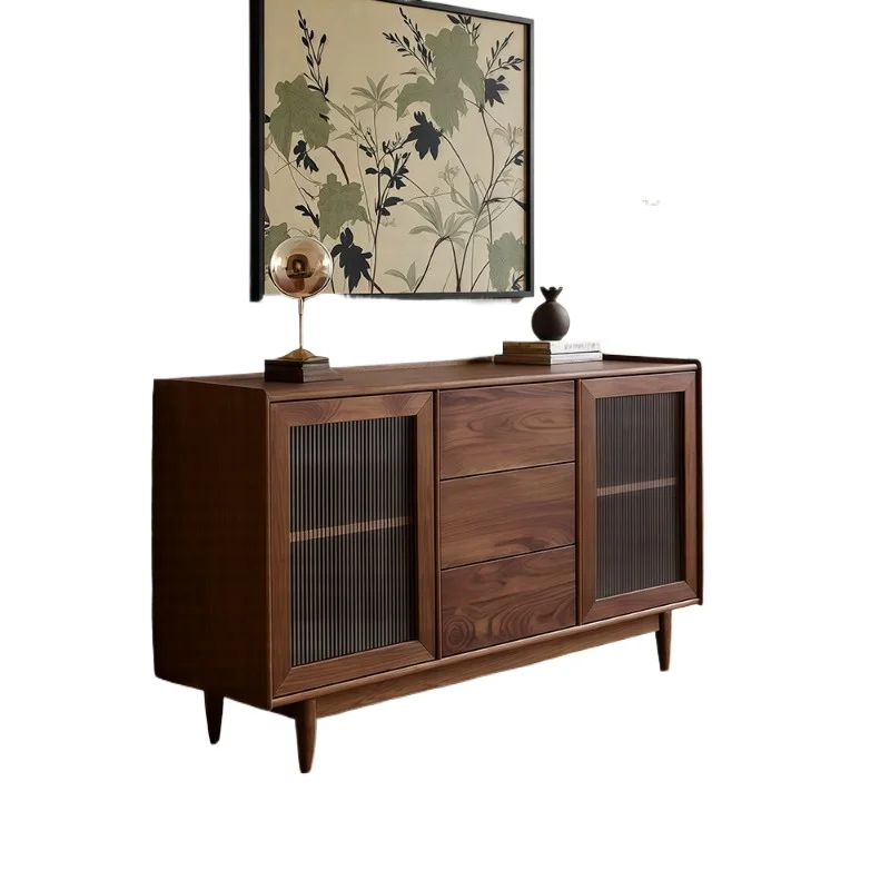 

medieval solid wood dining side cabinet, living room integrated storage against the wall, tea, storage cabinet