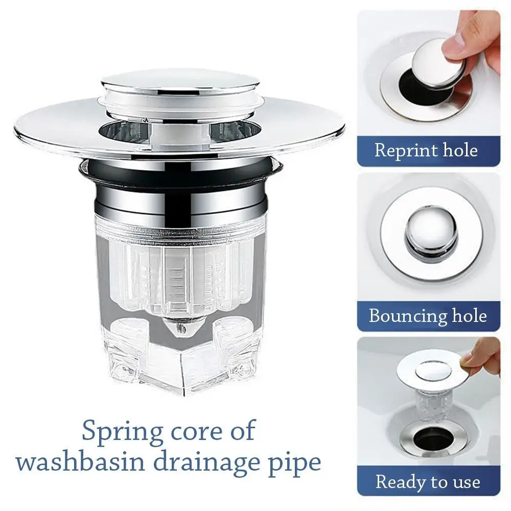 Basin Spring Core Bathroom Sink Plug Pop-Up Bounce Core Basin Drain Filter Shower Sink Strainer Practical Bathroom Hardware