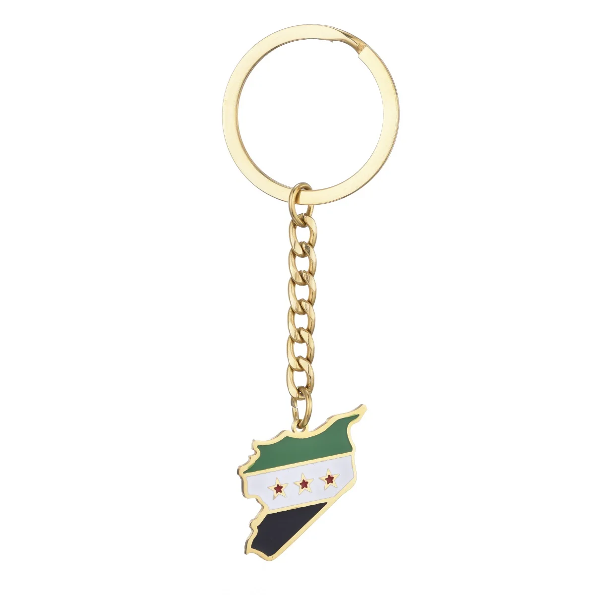 Syria Map With Flag Keychain Jewelry Syria Map Jewelry