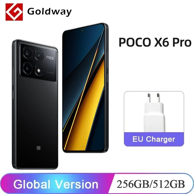 POCO X6 Pro 5G 8GB 256GB Global Version Cellphone MTK Dimensity 8300-Ultra 64MP Triple Camera 5000mAh 67W Fast Charging 6.67