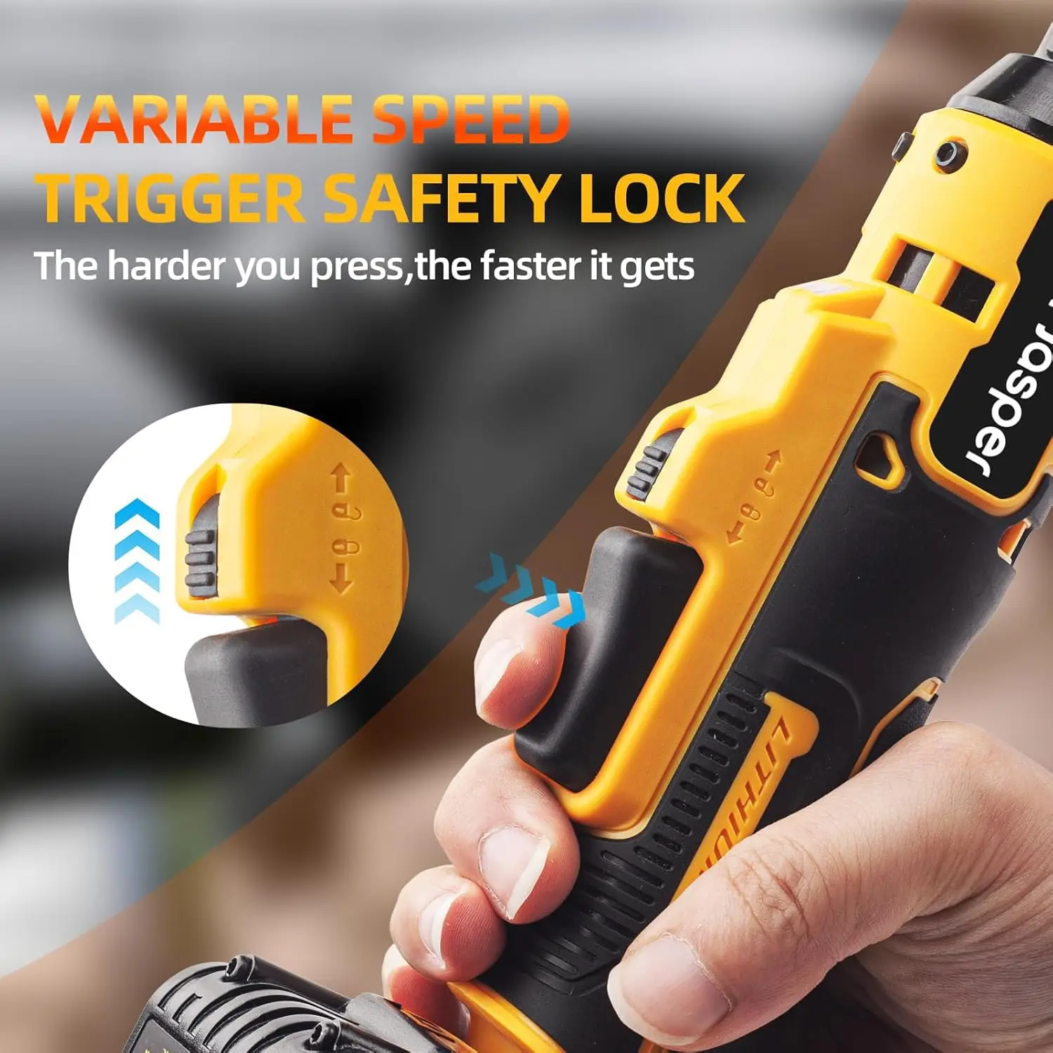 مفتاح ربط بسقاطة لاسلكي بدون فرش 3/8 بوصة - عزم دوران 75 قدم رطل، 300 دورة في الدقيقة، ضوء LED، يتضمن محول وملحقات