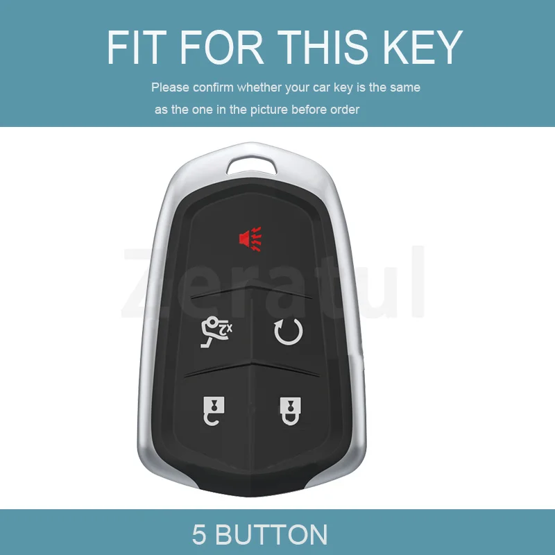 Gold Edge TPU Remote Keyless Shell Holder Car Key Case Cover for Cadillac ATS CT6 CTS DTS XT5 Escalade ESV SRX STS XTS ELR