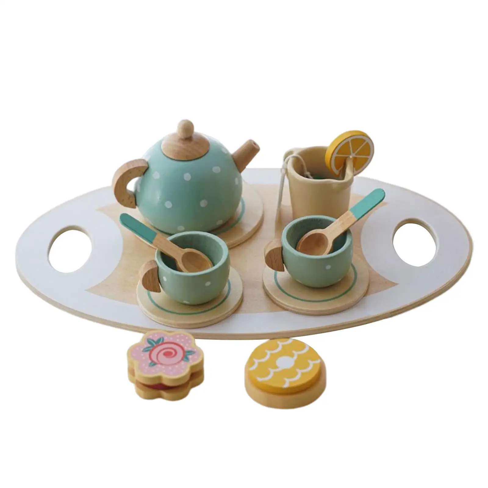 Ensemble de jeu de cuisine Tea Party pour tout-petits, artisanat en bois, jouet de développement, ustensiles de cuisine, 3, 4, 5 ans, 14 pièces