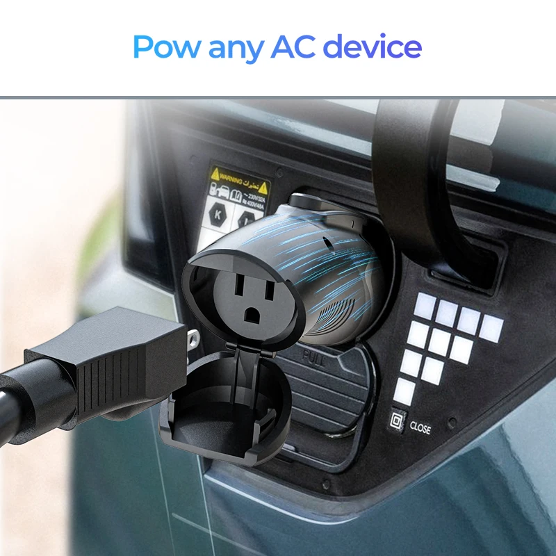 Adaptador EVDANCE V2L Compatível com Hyundai Ioniq 5 6 Kia EV6 15A Veículo para Carregar Adaptador, Dispositivos de Energia para Acampamento ao Ar