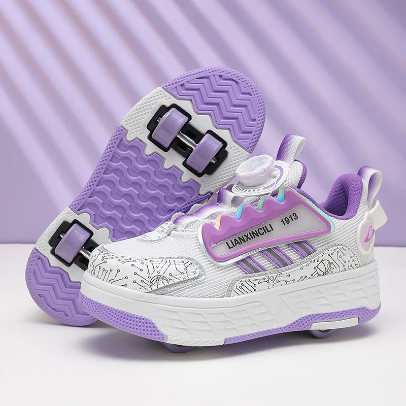 children's-crazy-run-shoes-roller-skates-girls'-popular-four-wheel-crazy-run-shoes-student-invisible-wheel-sports-shoes