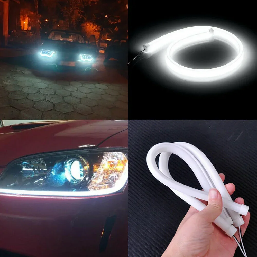 

2PCS DC12V 6000K 60CM White 60cm Car Hose Xenon Soft Guide Led Light Bar Good Replacement Easy Installation Stylish Fashionable