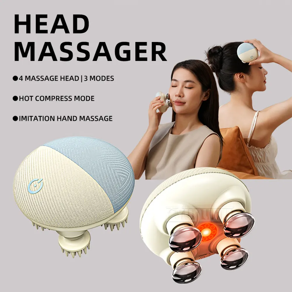 

Head Massager Massage Instrument Artifact Intelligent Decompression Seven-Level Waterproof Household Hot Compress