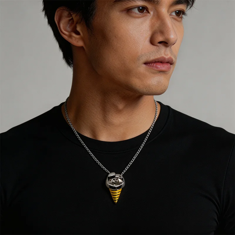Collar y Llavero de Metal Gurren Lagann Core Drill, Colgante de Anime Tengen Toppa Simon Cosplay, Joyería, Regalo