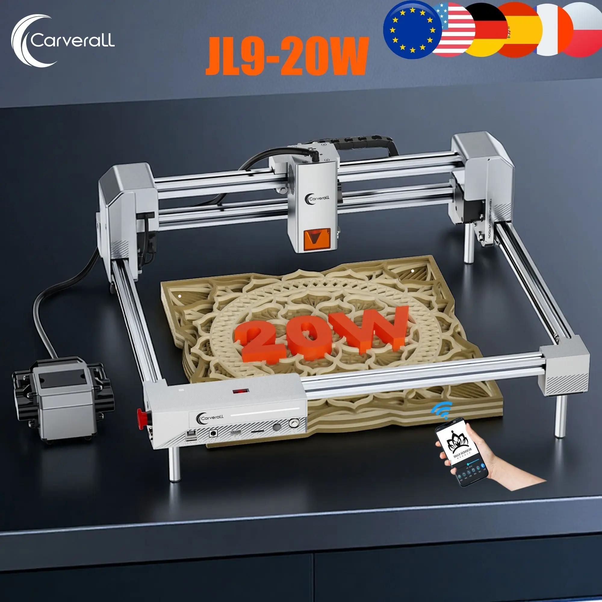 

Laser Engraving and Cutting Machine with Air Assist, High Precision Laser Cutter for Small Business, Workshop, and DIY Tool