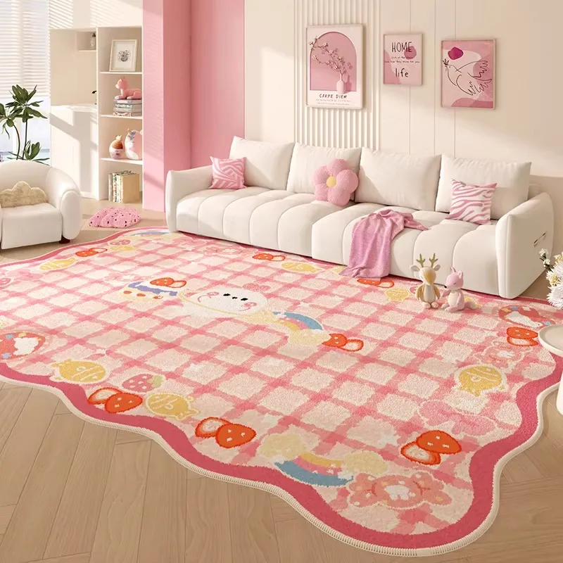 Carpet for Living Room Soft Fluffy Comfortable Floor Mat Cute Cartoon Pink Rug Large Size Rugs Sweet Girl Home Decoration Ковер