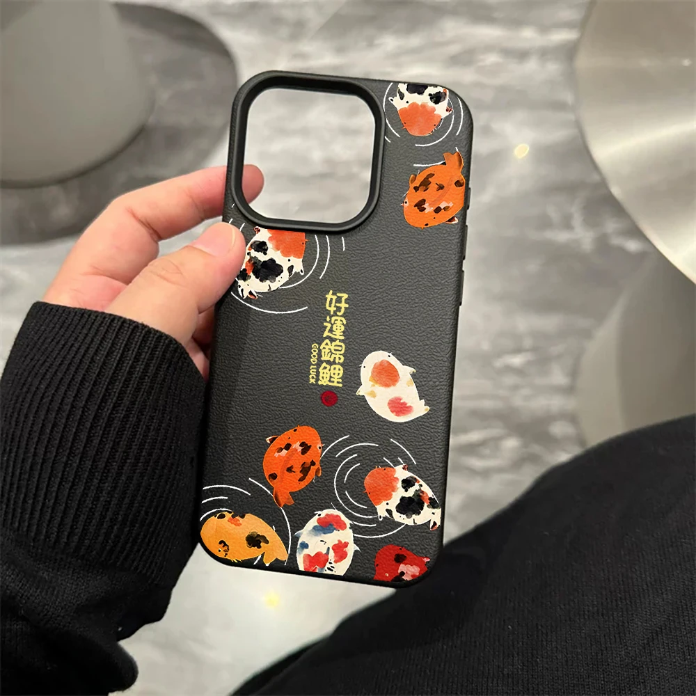 Lucky Koi Handyhülle für iPhone 17 16 15 14 13 12 Pro Max 16 15 14 Plus 17 16 15 14 13 12 11 Pro 17Air XR Silikon Matte Hülle – Detail 8
